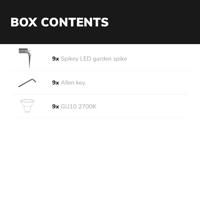 Set van 9 Spikey LED prikspots - GU10 4 Watt 345 lumen - Dimbaar - Kantelbaar - 2700K warm wit - IP65 Waterdicht - Antraciet - Tuinspots - Pinspots - thumbnail