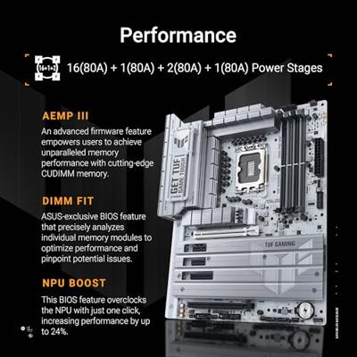 Asus TUF GAMING Z890-PRO WIFI Moederbord Socket Intel LGA 1851 Vormfactor ATX Moederbord chipset Intel® Z890