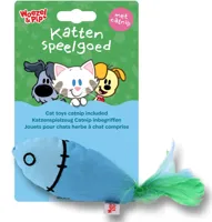 Kattenspeelgoed ritselvis+catnip 25cm blauw - thumbnail