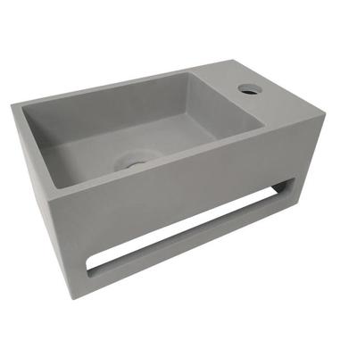 Fontein met Handdoekhouder BWS Betonlook 35.6x20.3x15.9 cm Grijs (kraangat rechts) Fontein met Handdoekhouder BWS Betonlook 35.6x20.3x15.9 cm Grijs (kraangat rechts)