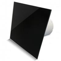 Whisper Pro-Design badkamerventilator - Ø125mm - aan/uit - vlak glas - glans zwart - zwarte ventilator - thumbnail
