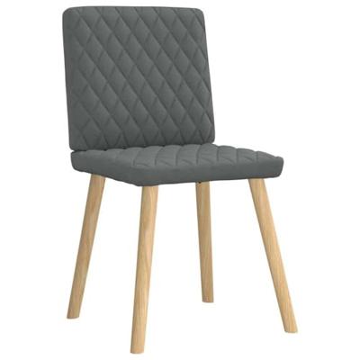 Eetkamerstoelen 6 st stof donkergrijs