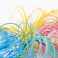 Folia elastiek touw, 5 m, pak van 4 stuks in geassorteerde pastelkleuren - thumbnail