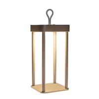 Portable lantaarn 12x12x24 cm taupe Anna's Collection - Annas collection - thumbnail