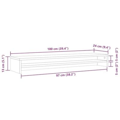 VidaXL Monitorstandaard 100x24x13 cm bewerkt hout oud houtkleurig - thumbnail