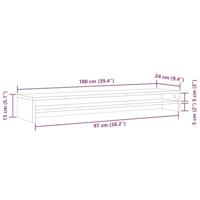Monitorstandaard 100x24x13 cm bewerkt hout oud houtkleurig - thumbnail