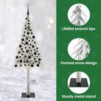 VidaXL Kerstboom met 300 led met standaard wit 180 cm pe en staal - thumbnail