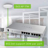 ZyXEL GS1008HP Unmanaged Gigabit Ethernet (10/100/1000) Grijs Power over Ethernet (PoE) - thumbnail