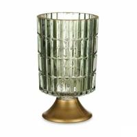 Led-lantaarn Groen Gouden Glas 10,7 x 18 x 10,7 cm (6 Stuks) - thumbnail
