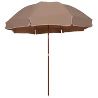Parasol met stalen paal 300 cm taupe - thumbnail