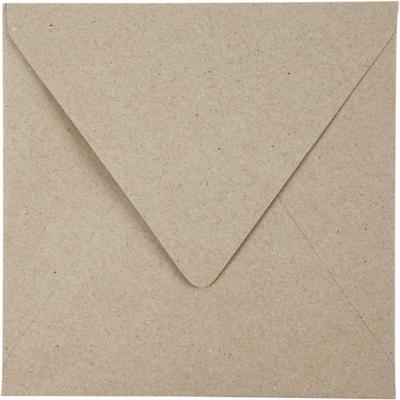 Creativ Company Gerecyclede envelop, afmeting envelop 16x16 cm, 120 gr, naturel, 50 stuk/ 1 doos