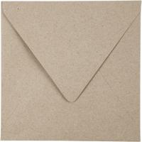 Creativ Company Gerecyclede envelop, afmeting envelop 16x16 cm, 120 gr, naturel, 50 stuk/ 1 doos - thumbnail
