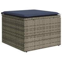 2-delige Loungeset met kussens poly rattan acacia grijs - thumbnail