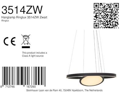 Steinhauer Led hanglampRinglux 2x led zwart - 3514ZW