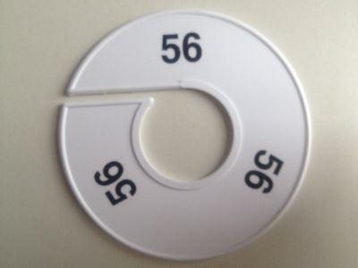 Maatring 11 cm wit/zwart 56