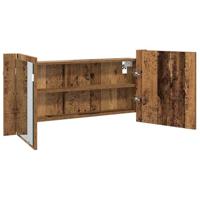 LED Spiegelkast Oud hout 100 x 12 x 45 cm Bewerkt hout - thumbnail