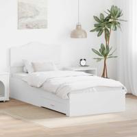 Bedframe met hoofdeinde met lade Wit 90 x 190 cm Bewerkt hout - thumbnail