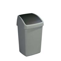 Afvalbak met Swingdeksel 25L metal zwart - thumbnail