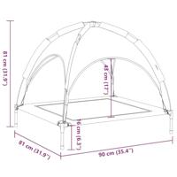 VidaXL Hondenmand met luifel oxford stof en staal antracietkleurig - thumbnail