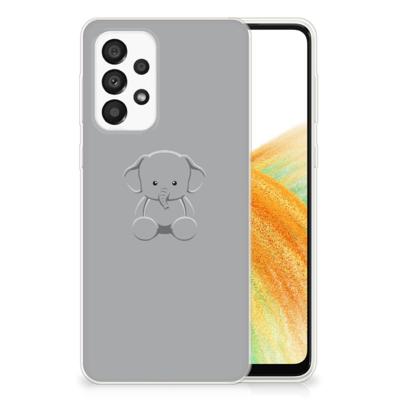 Samsung Galaxy A33 5G Telefoonhoesje met Naam Grijs Baby Olifant Samsung Galaxy A33 5G Telefoonhoesje met Naam Grijs Baby Olifant