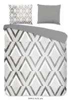 Good Morning Dekbedovertrek "grafische print" - Grijs - (200x200/220 cm) - Katoen - thumbnail