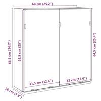 Badkamerspiegelkast 64x20x66,5 cm bewerkt hout oud houtkleurig - thumbnail