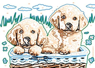 Ravensburger CreArt schilderen op nummer schattige puppy's - thumbnail
