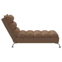 Chaise longue met kussens stof bruin - thumbnail