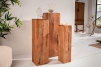 Design decoratieve zuilenset van 3 MAKASSAR 80cm mangohout handgemaakt - 40181 - thumbnail