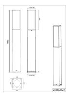 Trio TuinlampFuerte 155cm Antraciet - 426260142 - thumbnail