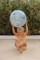 Little Dutch Strandbal Ocean Dreams Blauw 35cm - thumbnail