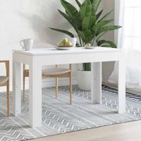 Eettafel 120x60x76 cm bewerkt hout wit - thumbnail