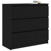 Dressoir 80x35x76 cm spaanplaat zwart eikenkleurig - thumbnail