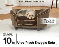 Enchanted hondenmand sofa ultra pluche snuggle wicker bruin 68x41x38 cm - thumbnail