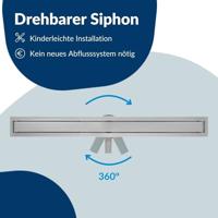 Ben Reversible douchegoot inzetbaar met tegel of meegeleverd rooster 80cm rvs - thumbnail