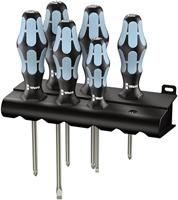 Wera 3334/3350/3355/6 Schroevendraaierset Werkplaats 6-delig Plat, Kruiskop Phillips, Kruiskop Pozidriv - thumbnail