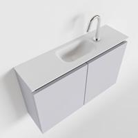 MONDIAZ TURE 80cm toiletmeubel cale. EDEN wastafel talc midden 1 kraangat - thumbnail