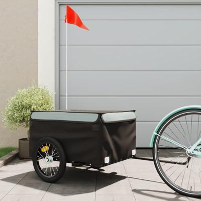 VidaXL Fietstrailer 45 kg ijzer zwart en grijs VidaXL Fietstrailer 45 kg ijzer zwart en grijs