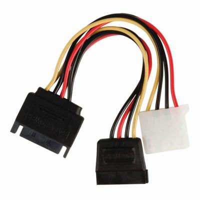 Interne Voedingskabel | SATA 15-Pins Male - SATA 15-Pins Female + Molex Female | 0,15 m | Diverse Interne Voedingskabel | SATA 15-Pins Male - SATA 15-Pins Female + Molex Female | 0,15 m | Diverse