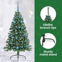 VidaXL Kunstmatig voorverlicht kerstboom met 150 led groen 150 cm pvc - thumbnail