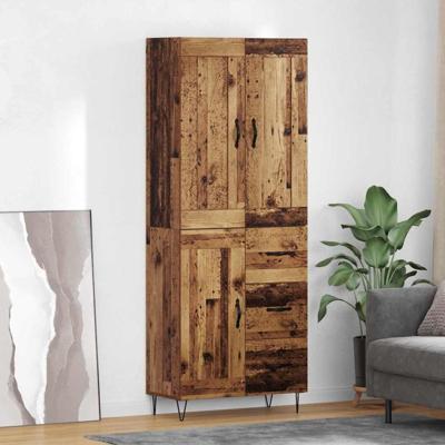 Hoge kast met lade Oud Hout 69,5 x 34 x 180 cm Bewerkt hout