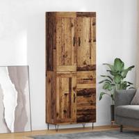 Hoge kast met lade Oud Hout 69,5 x 34 x 180 cm Bewerkt hout - thumbnail