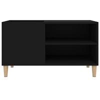 Platenkast 84,5x38x48 cm bewerkt hout zwart - thumbnail