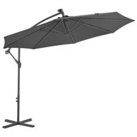 VidaXL Zweefparasol met led-verlichting stalen paal 300 cm antraciet - thumbnail