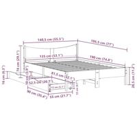 Bedframe met lades massief grenenhout wit 135x190 cm - thumbnail