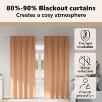 VidaXL Zwart-out gordijnen met ringen 2 pcs licht bruin 225 x 140 cm - thumbnail