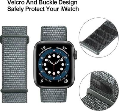 Nylon sport loop band - Grijsgroen - Extra sterke klittenbandsluiting - Geschikt voor Apple Watch 38mm / 40mm / 41mm / 42mm Nylon sport loop band - Grijsgroen - Extra sterke klittenbandsluiting - Geschikt voor Apple Watch 38mm / 40mm / 41mm / 42mm
