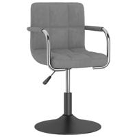 Eetkamerstoel fluweel lichtgrijs - thumbnail