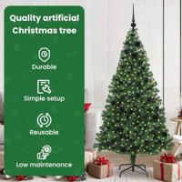 VidaXL Kunstkerstboom groen 180 cm pvc en staal en kunststof - thumbnail