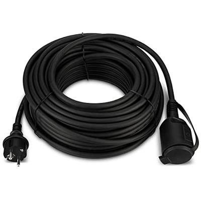 REV Verlengkabel voor buiten, waterdicht 25 m, 3680 W, H05RR-F, zwart
